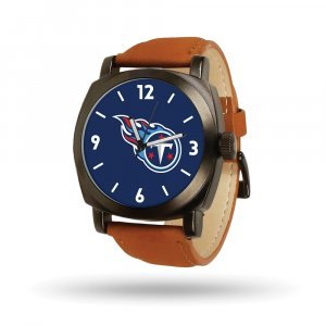 NFL Mens Tennessee Titans Brown Leather Knight Watch