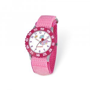 Red Balloon Girls Butterfly Pink Velcro Band Time Teacher Watch