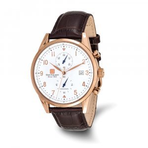 Steinhausen Mens Lugano Rose IP-plated White Dial Chronograph Watch