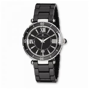 Charles Hubert Mens Black Ceramic Watch