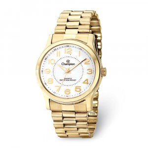 Champion Mens Glamour Gold-tone White Dial Analog Wrist Watch