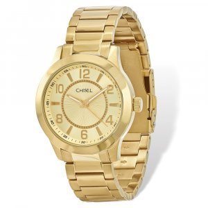 Chisel Mens IP-plated Stainless Steel Gold Dial Watch