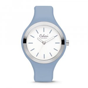 Colori Ladies Macaron Light Blue/Silver-tone Bezel 44mm Watch