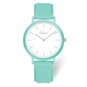 Colori Ladies White Dial Mint Green Case & Strap Watch