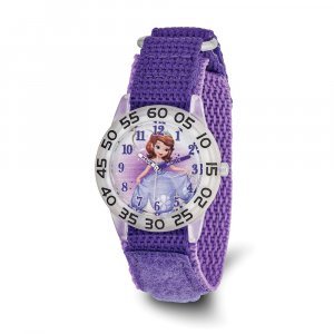 Disney Girls Princess Sofia Purple Velcro Time Teacher Watch