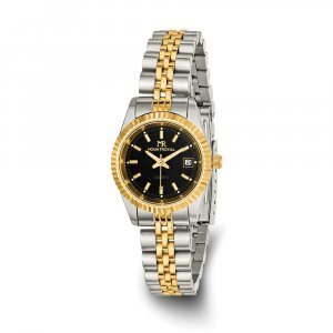 Mountroyal Ladies Two-tone IP-plated Black Dial Watch