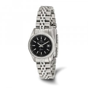 Mountroyal Ladies Stainless Steel Black Dial Watch